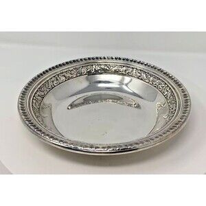 Reed & Barton 1201 Silverplate Round Dish/Tray/Platter Embossed Swirl Pattern